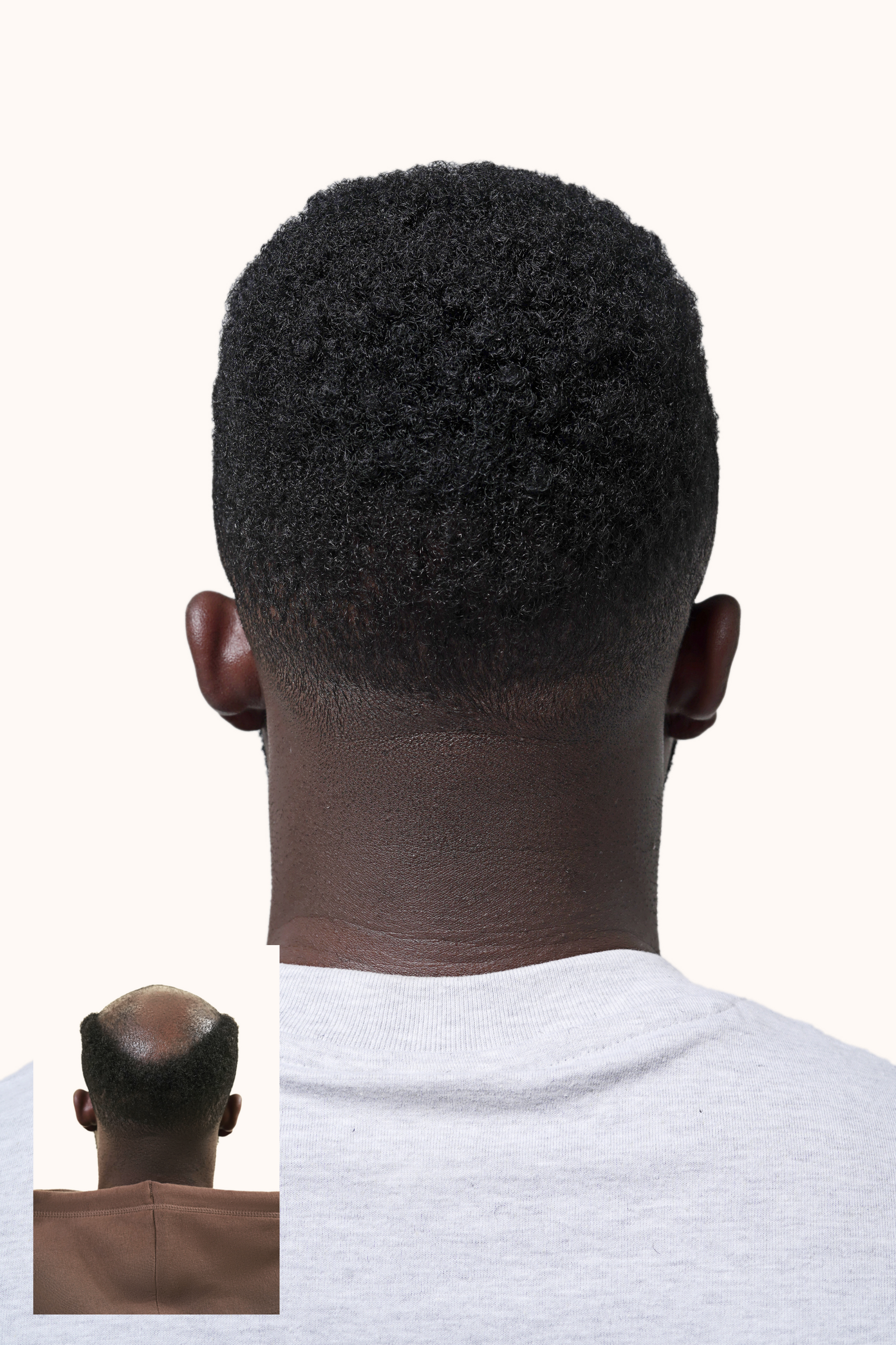 NewFade High top hair unit: back view