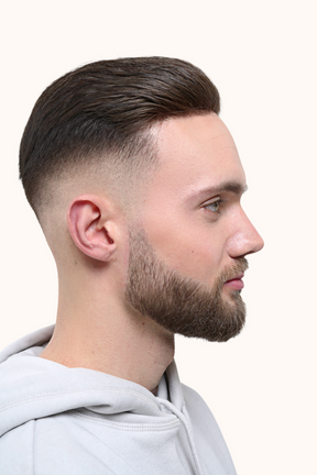 NewFade Classic Slick Back hair system: side view