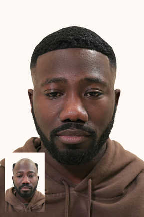 NewFade The Wavey Hair unit: Before and after front view